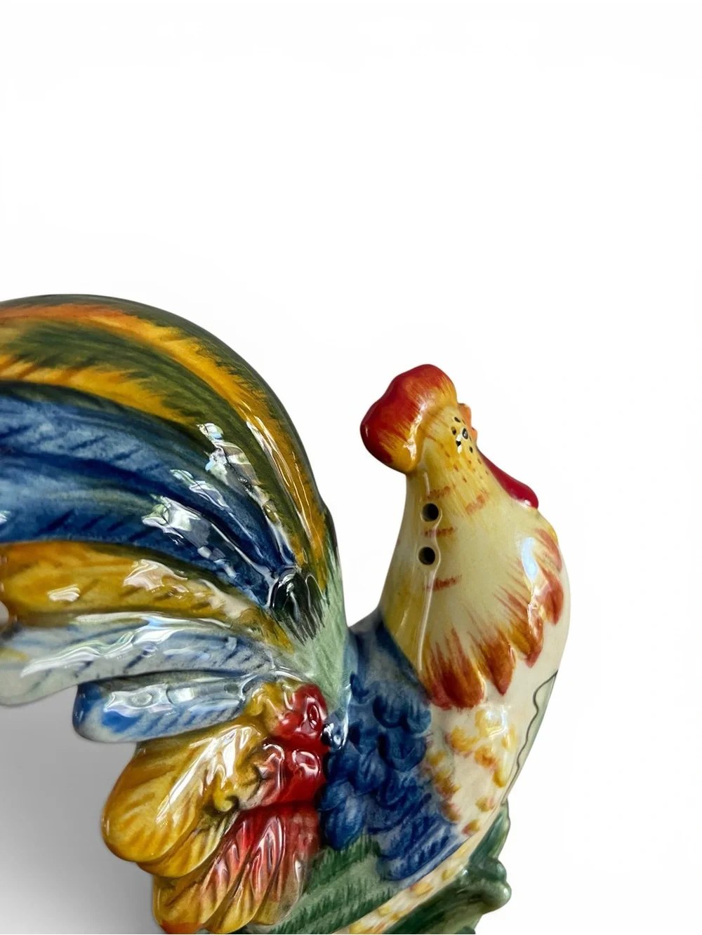 Fitz & Floyd Ricamo Rooster and Hen Salt & Pepper Set of 2